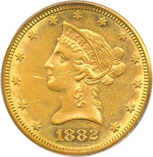 image for: 1882-CC $10 PCGS AU50 OGH