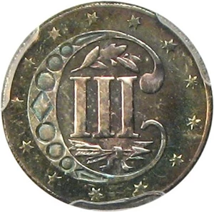 image for: 1860 3cS PCGS Proof 65 * Color *