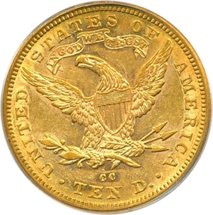 image for: 1882-CC $10 PCGS AU50 OGH