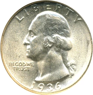 image for: 1936 25c NGC MS65