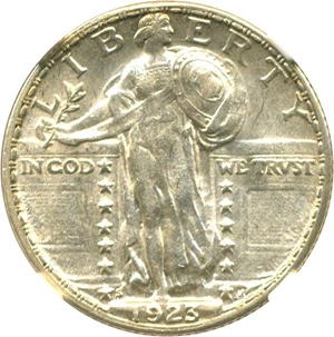 image for: 1923-S 25c NGC/CAC AU55 FH