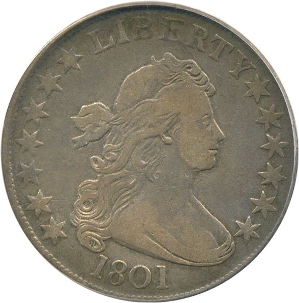 image for: 1801 50c PCGS/CAC VF25