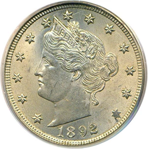 image for: 1892 5c PCGS/CAC MS63 OGH