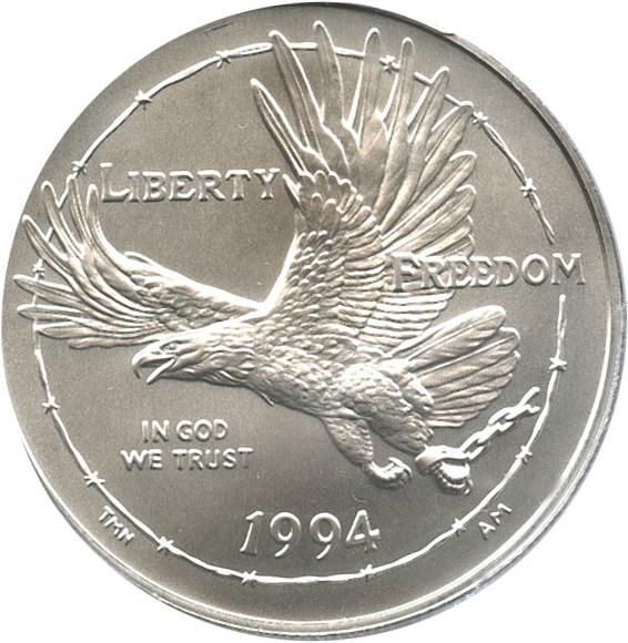 image for: 1994-W $1 PCGS MS70 (Prisoner of War)
