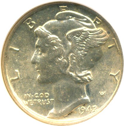 image for: 1942/1 10c NGC MS63 FB