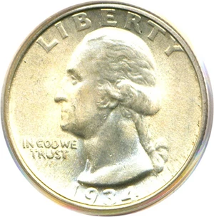 image for: 1934 25c PCGS/CAC MS64 (Doubled Die)