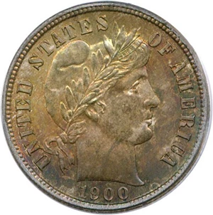 image for: 1900-S 10c PCGS/CAC MS65 * Rich Colorful Toning *