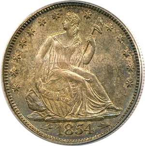 image for: 1854 50c PCGS/CAC MS64 (Arrows)