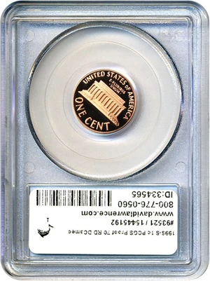 image for: 1996-S 1c PCGS Proof 70 RD DCameo