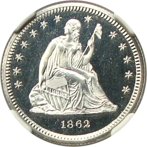 image for: 1862 25c NGC Proof 67 Cameo