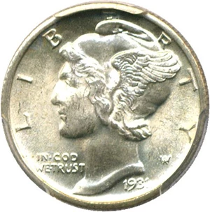 image for: 1931-D 10c PCGS MS65 FB