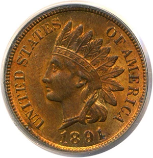 image for: 1891 1c PCGS/CAC MS64 RB