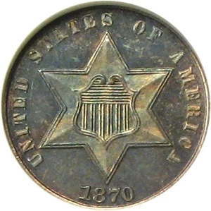 image for: 1870 3cS NGC/CAC Proof 64 * Color *