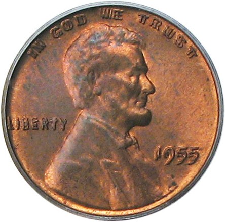 image for: 1955/1955 1c PCGS/CAC MS64 RB (Doubled Die)