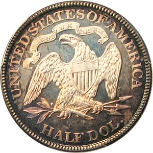image for: 1889 50c PCGS Proof 65 Cameo * Color *