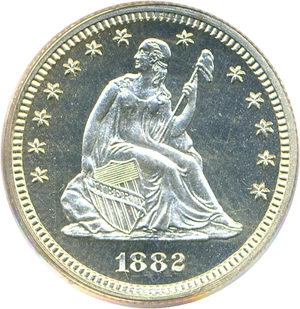 image for: 1882 25c PCGS/CAC Proof 66 Cameo