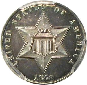 image for: 1873 3cS PCGS/CAC Proof 64 * Color *