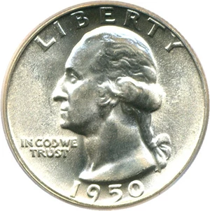 image for: 1950 25c PCGS MS66