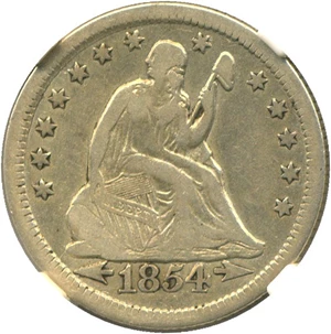 image for: 1854-O 25c NGC F15 (Arrows, Huge O)