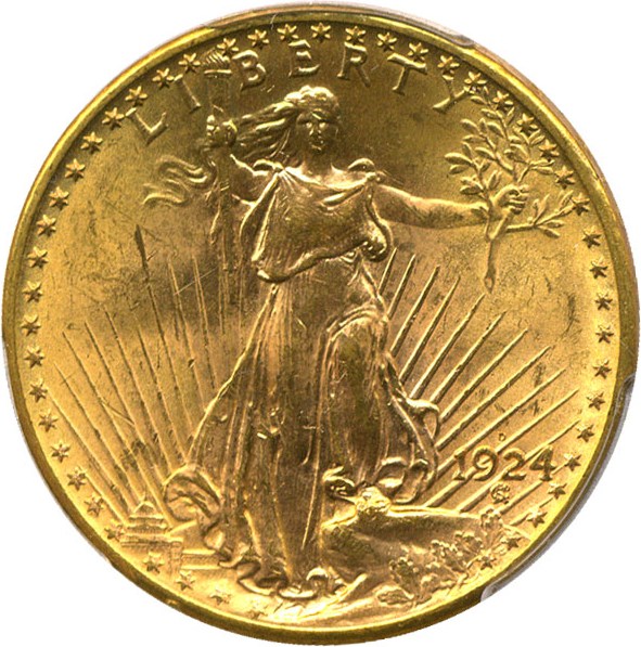 image for: 1924-D $20 PCGS MS64