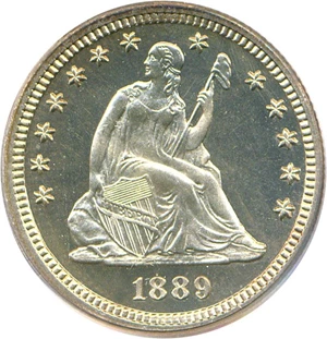 image for: 1889 25c PCGS/CAC Proof 66 Cameo
