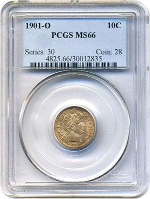 image for: 1901-O 10c PCGS MS66