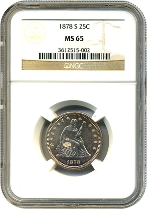 image for: 1878-S 25c NGC MS65