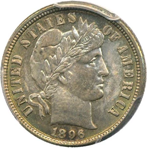 image for: 1896-O 10c PCGS MS65