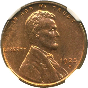 image for: 1925-D 1c NGC MS65 RD