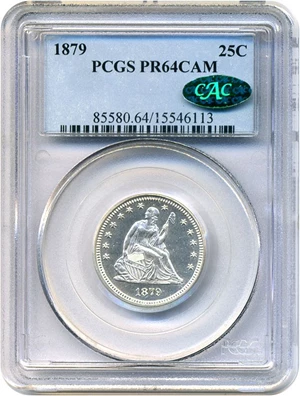 image for: 1879 25c PCGS/CAC Proof 64 Cameo