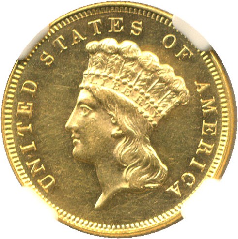 image for: 1886 $3 NGC MS61 PL
