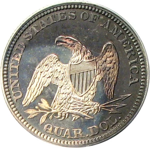 image for: 1859 25c PCGS/CAC Proof 66 Cameo * Finest at CAC *