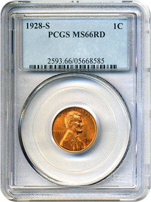 image for: 1928-S 1c PCGS MS66 RD