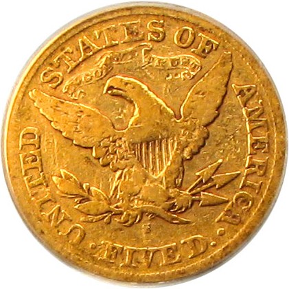 image for: 1872-S $5 PCGS F12