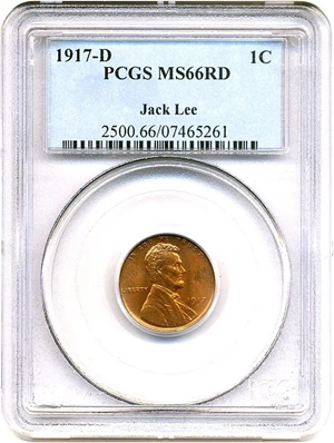 image for: 1917-D 1c PCGS MS66 RD
