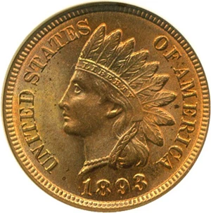 image for: 1893 1c NGC MS65 RD