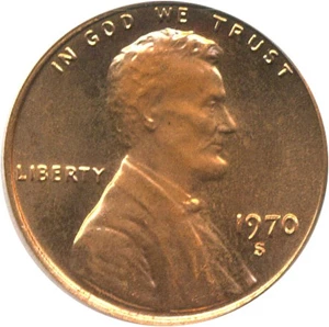 image for: 1970-S 1c PCGS MS67 RD (Large Date)