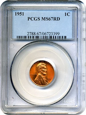 image for: 1951 1c PCGS MS67 RD