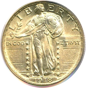 image for: 1918 25c PCGS/CAC MS66 FH