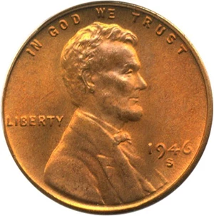 image for: 1946-S 1c PCGS/CAC MS67 RD