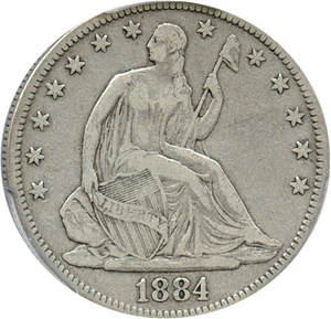 image for: 1884 50c PCGS/CAC VF25