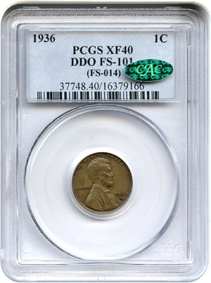 image for: 1936 1c PCGS/CAC XF40 (Doubled Die Obverse, FS-014)