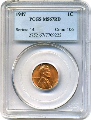 image for: 1947 1c PCGS MS67 RD