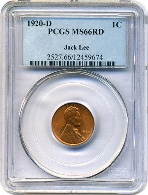 image for: 1920-D 1c PCGS MS66 RD