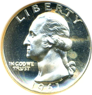 image for: 1961 25c NGC Proof 69 Cameo