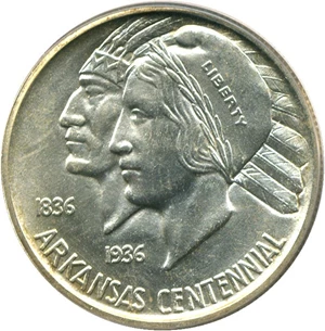 image for: 1935-D Arkansas 50c PCGS/CAC MS62 OGH