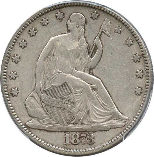 image for: 1873 50c PCGS/CAC XF45 (No Arrows, Closed 3)