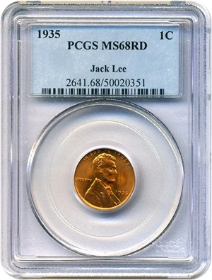 image for: 1935 1c PCGS MS68 RD * Tied for Finest Known *