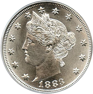 image for: 1883 5c PCGS/CAC MS66 (No Cents)