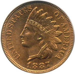 image for: 1887 1c PCGS MS65 RD